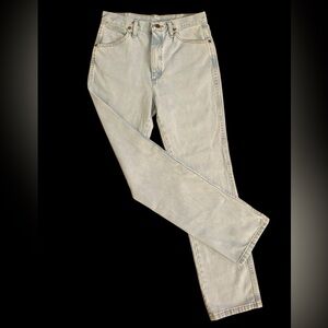 Wrangler Unisex Cowboy Cut Slim Fit High Rise Jeans 30x32 Bleach Wash